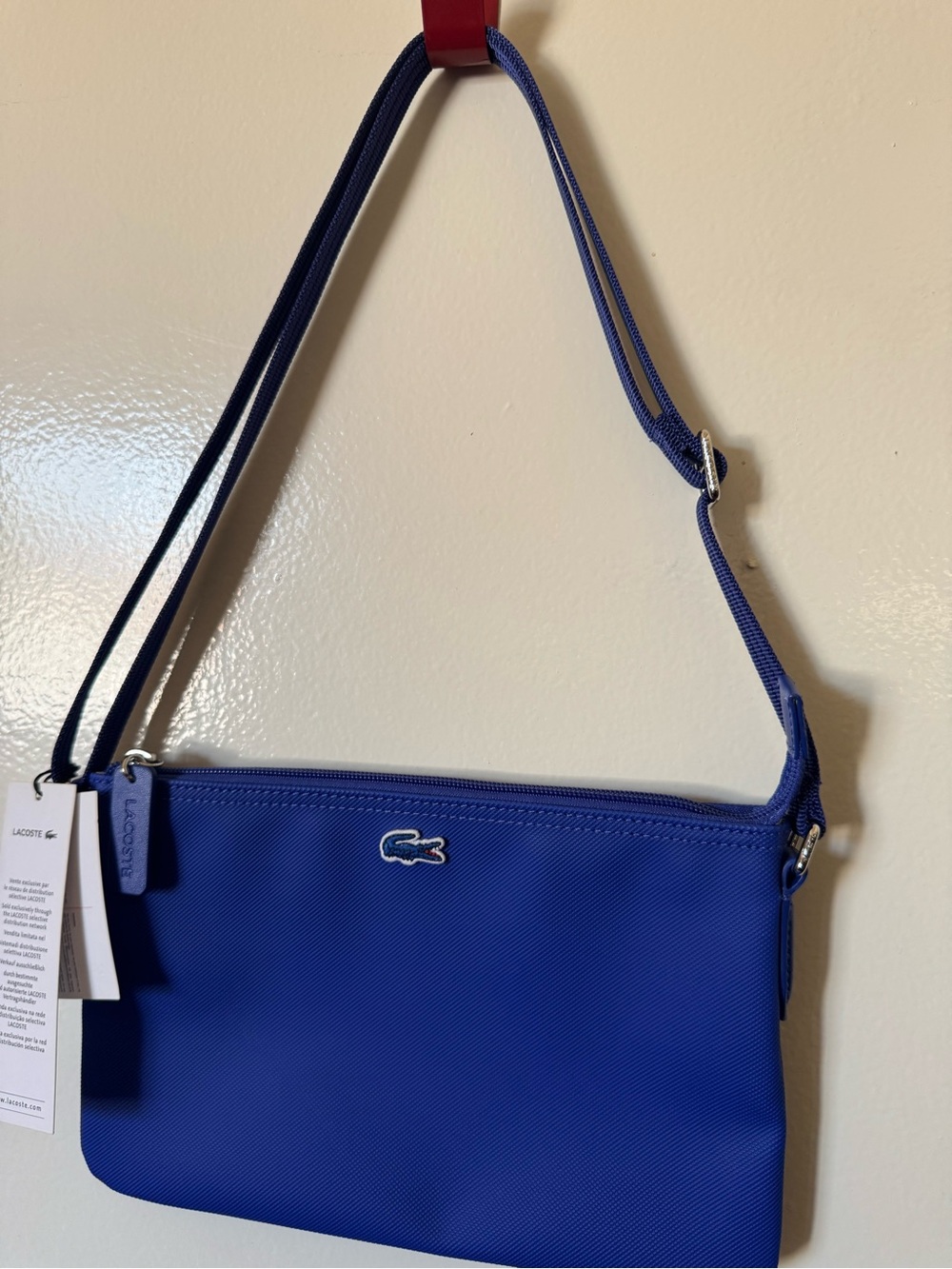 Lacoste Royal Blue Crossbody Bag with Adjustable Strap